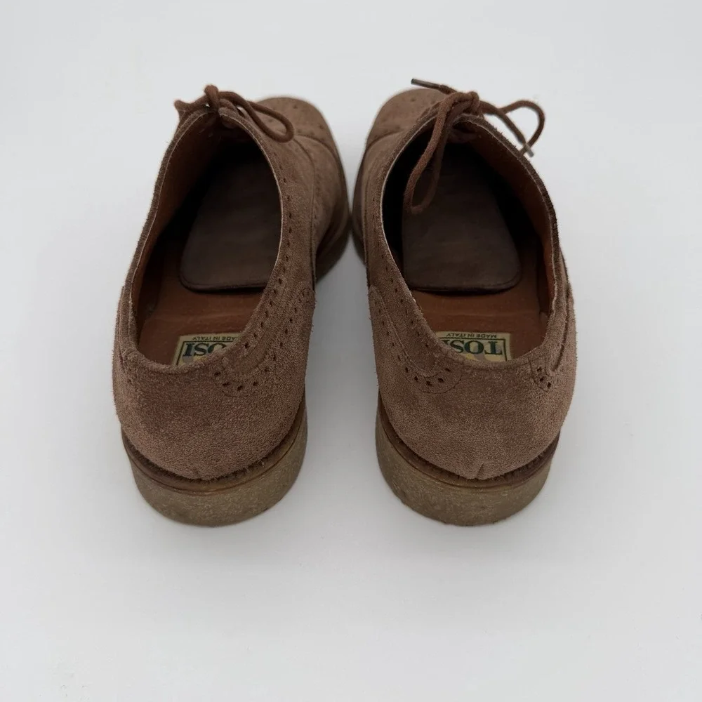 Tosi Thirtyfive Oxford Dress Shoes Brown Suede Men's Size 8 Made In Italy